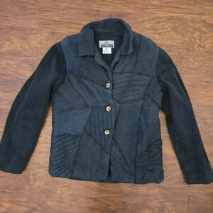 BLUE WILLIS Indigo Womens Large L Jacket Sweater BLAZER style button up.